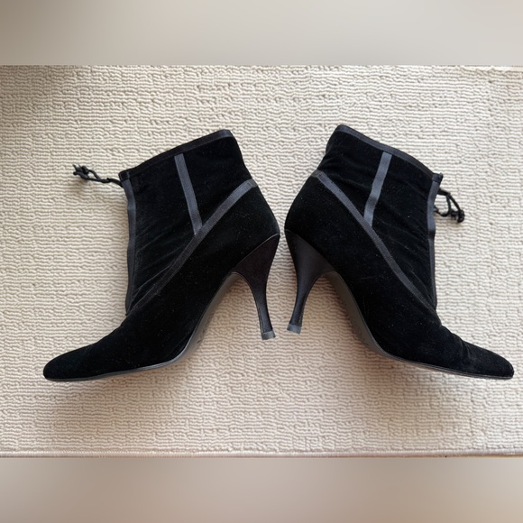 BOTTEGA VENETA Women Black Suede Ankle Boots, 3" heels,Size 37, Authentic - Picture 4 of 14